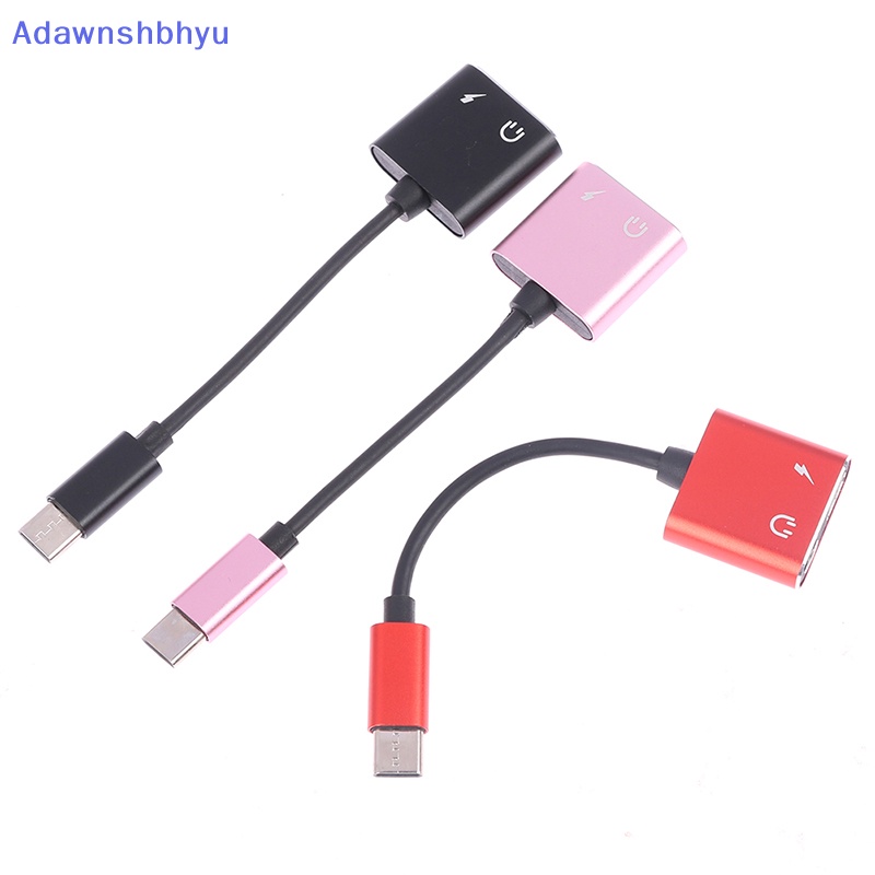 Adhyu 2in1 Type C Headphone Audio Splitter Adapter USB C Ke 3.5mm Charging Converter ID