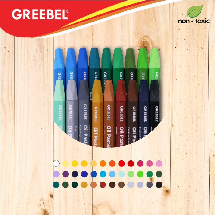 

GREEBEL Crayon Krayon KIDS OIL PASTEL 36 Warna untuk Anak non toxic