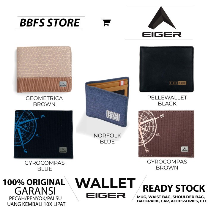 EIGER Original geometrica short wallet dompet pria