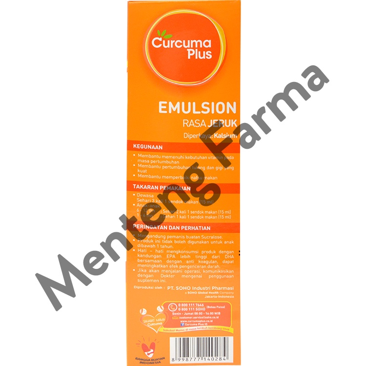 Curcuma Plus Grow Emulsion Rasa Jeruk 400 mL - Suplemen Kesehatan Anak