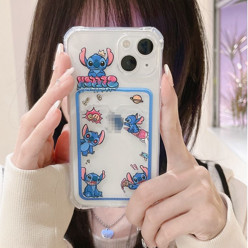 Card Case Lovely Stitch Soft Case HP iP iPhone 14 13 12 11 Pro X XS XR Max 7 8 + Plus FTD Casing Apple