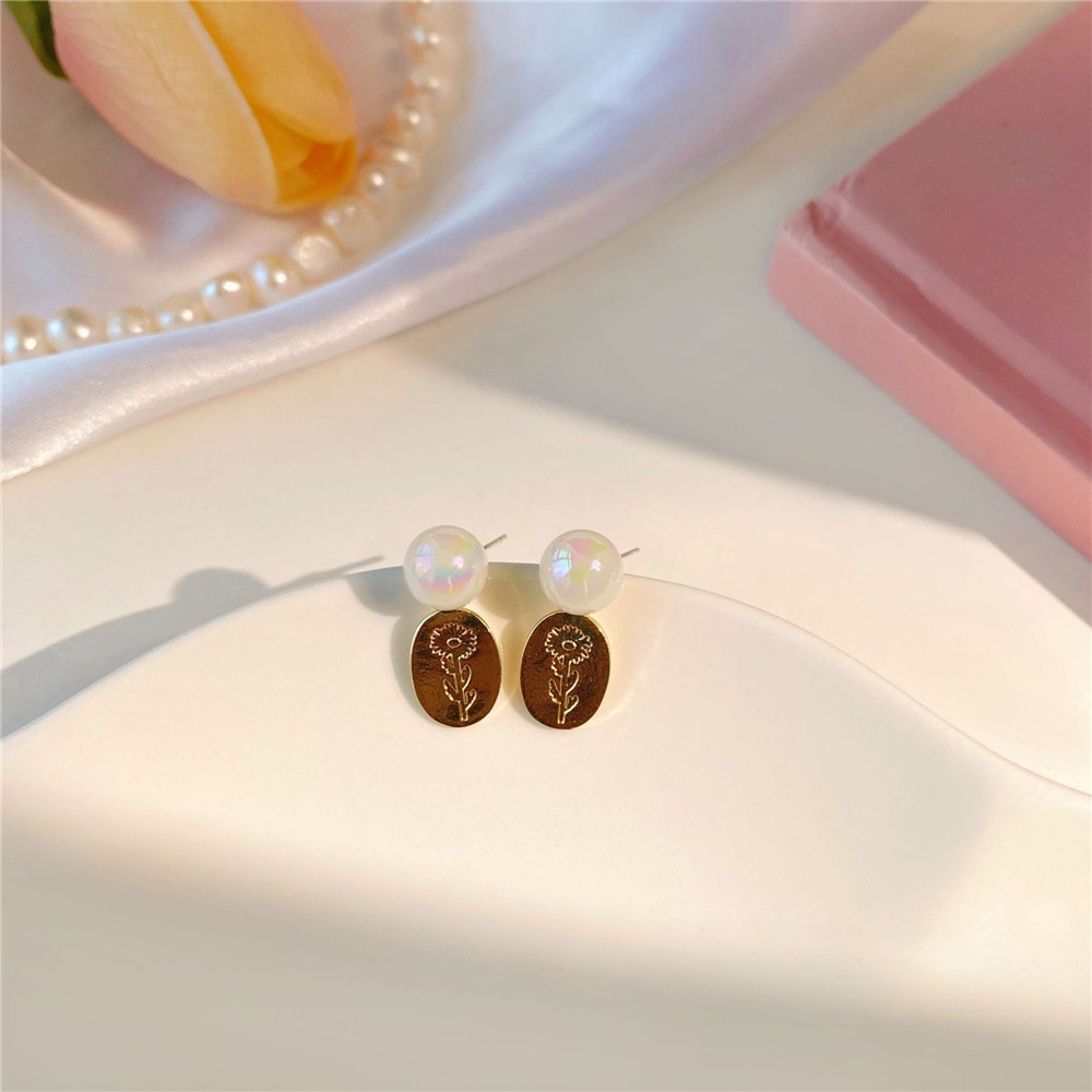 S925 Musim Panas Anting Bunga Baru Modis Tulip Anting Feminim Serbaguna Kecil Segar Anting-Anting Permen Perhiasan