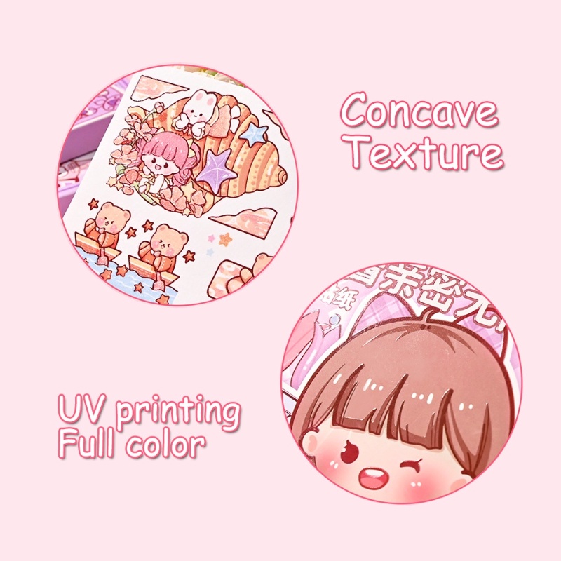 Korea Cute Sticker Note Set Stiker Hias 20lembar Kartun Gadis Series Alat Tulis Akun Tangan Stiker Scrapbook