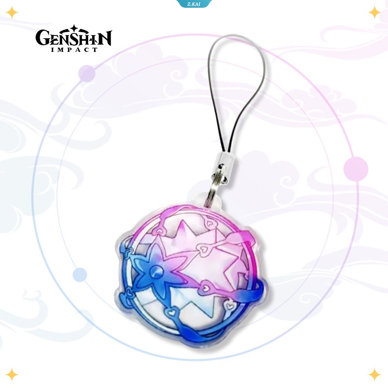 Genshin Impact Anime Game Mini Asli Batu Gadis Lucu Tas Pesona Dekorasi Lanyard Ponsel Lanyard Ransel Akrilik Halus Lanyard [ZK]