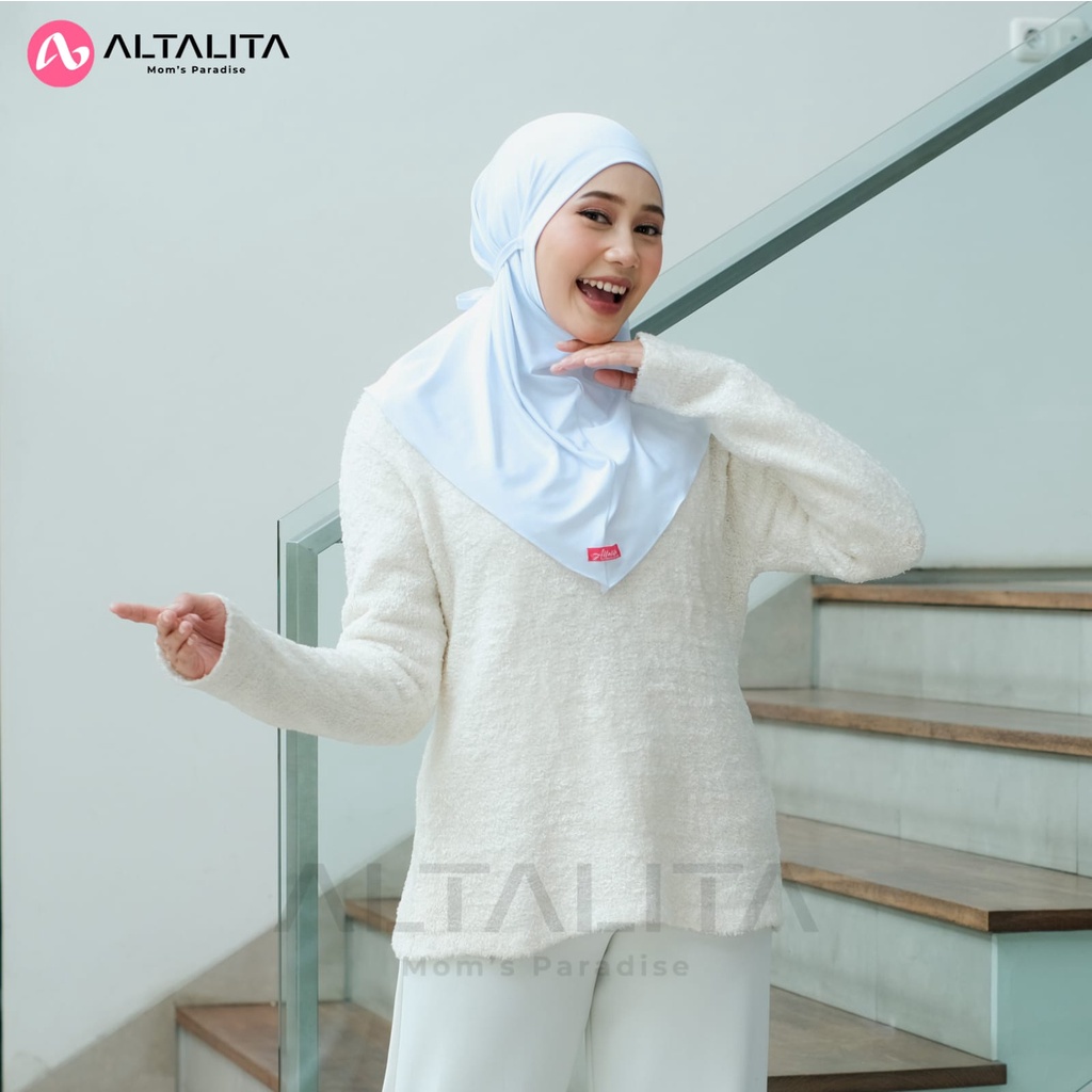 Altalita - Jilbab Bergo Tali Nyta Non Pet Kerudung Instan Tali Non Pad Bahan Jersey Premium Cocok Untuk Olahraga Volly Futsal Senam dan Sehari-Hari