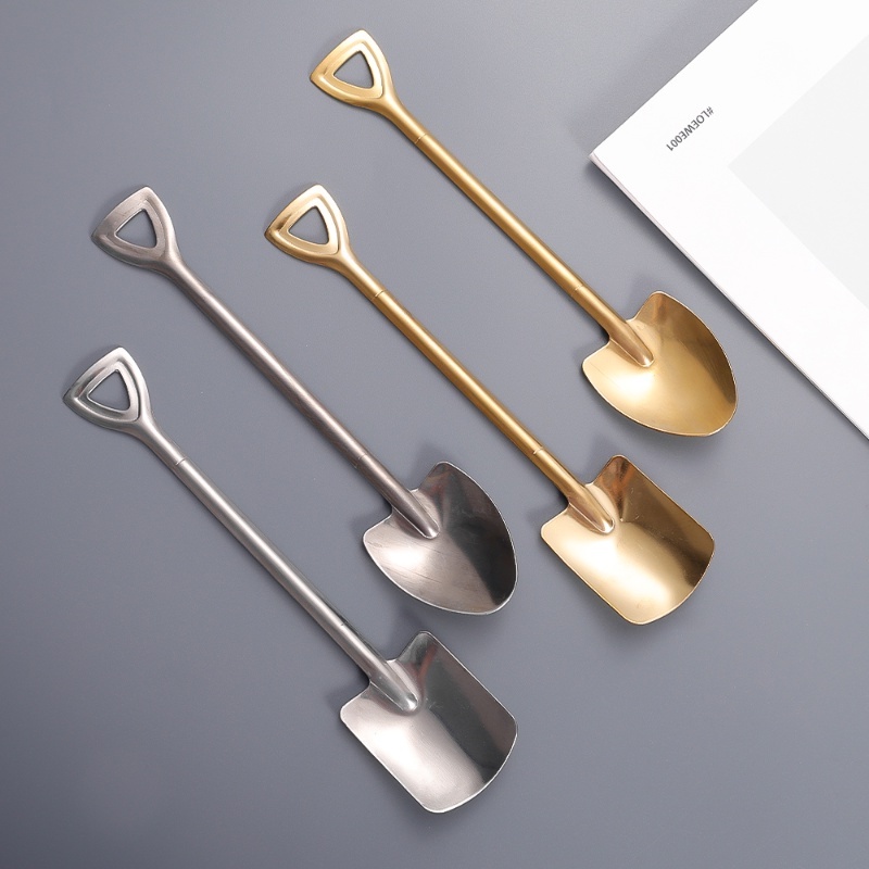 [Harga Grosir] Sendok Sekop Stainless Steel Sendok Teh/Sekop Es Krim Dessert Buah Kreatif/Peralatan Makan Ladle Serbaguna/Sendok Pengaduk Kopi Menebal Berkualitas Tinggi