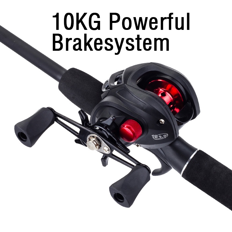 1pcs Baitcaster Fishing Reel Max Drag 10kg Casting Reel 18 +1 Stainless Ballbearings Rasio Gigi Ringan 7.2:1 Spool Gulungan Pancing