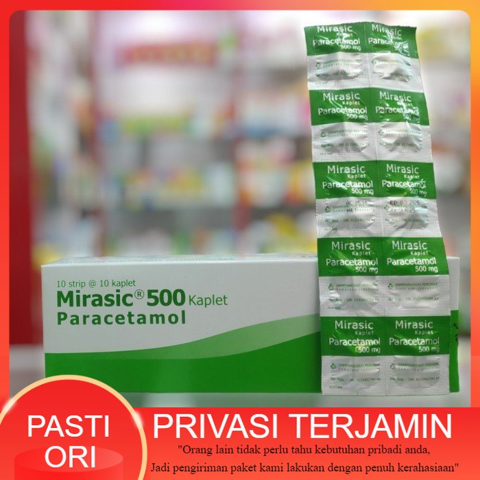 mirasic paracetamol / mirasik strip / mirasic hijau 10 tablet