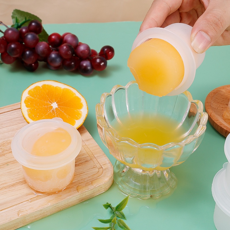 [Fitur] Summer Fruit Popsicle Freezing Box/Stackable Pudding Jelly DIY Cup Dengan Tutup/Tray Pembuat Makanan Pelengkap Bayi/Cetakan Es Batu Mudah Dibentuk