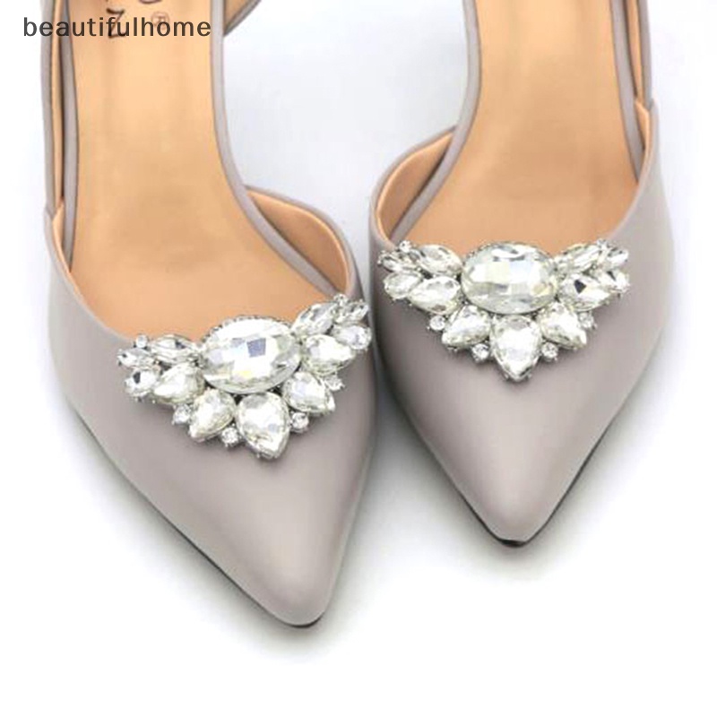 {beautifulhome} 1pc Lady Shoe Rhinestone Clip Klip Hias Wanita Sepatu Removable Charm Gesper.