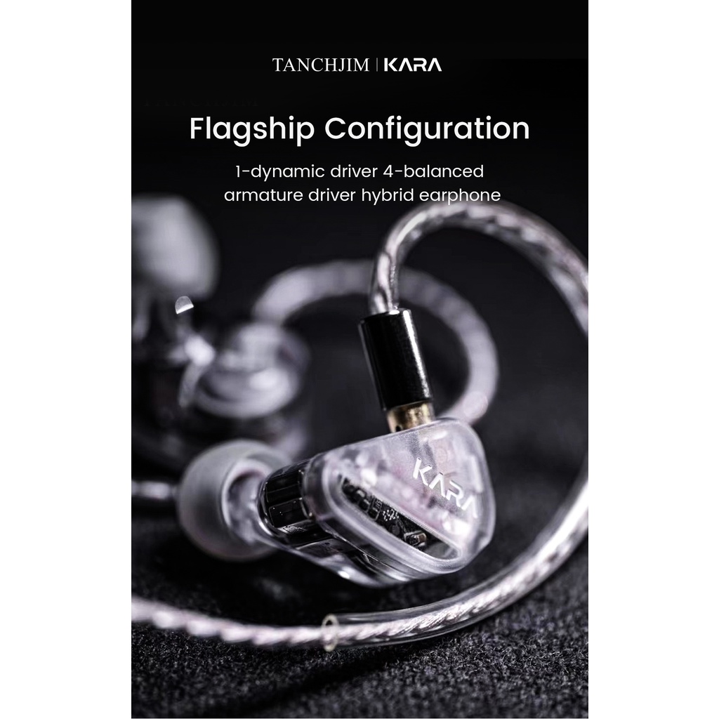 Earphone Hybrid TANCHJIM KARA 1DD+4BA Dengan Kabel 0.78 2Pin Earbud Studio DJ Audiophile Earphone