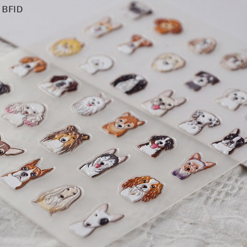 [BFID] Stiker Nail Art 5D Timbul, Stiker Kuku Anjing Puppy Untuk Pecinta Anjing &amp; Kucing [ID]