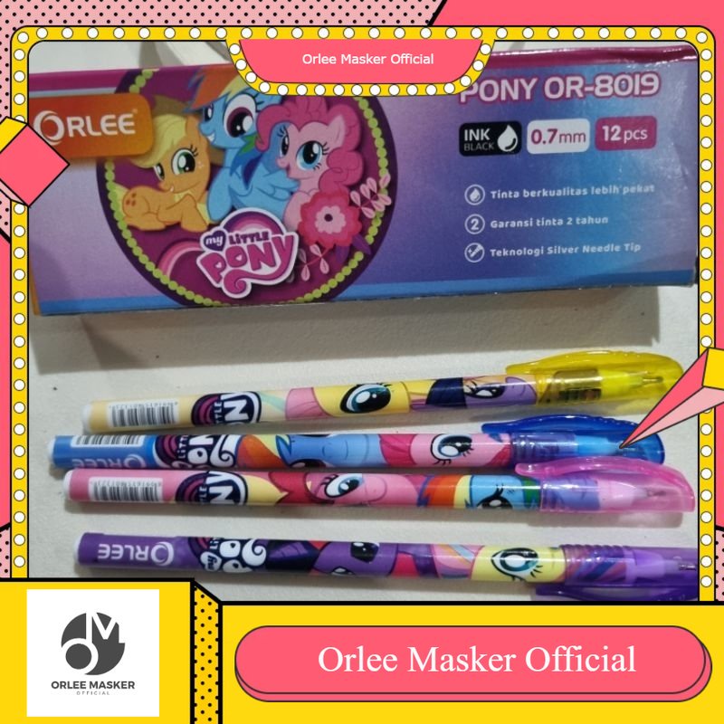 Pulpen Ulir Fancy Orlee Kuda Poni 1 lusin (isi 12pcs) garansi, tinta 0,7mm, viral