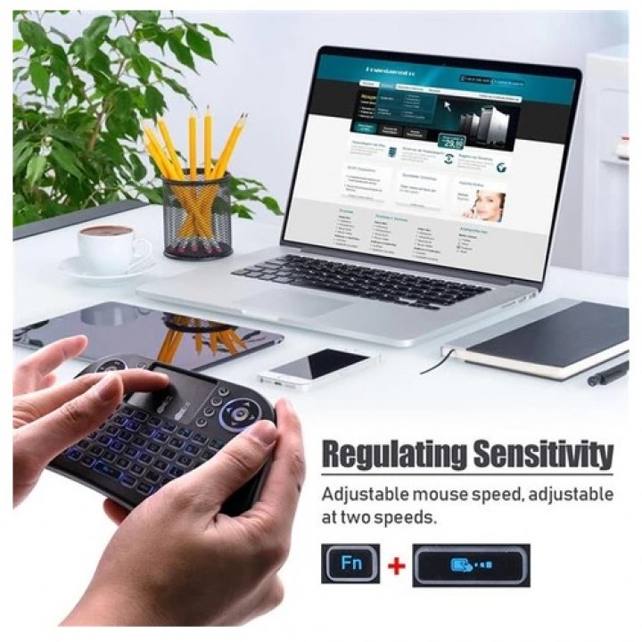 158 i10 Plus - Mini Wireless Keyboard and Touchpad RGB Backlit