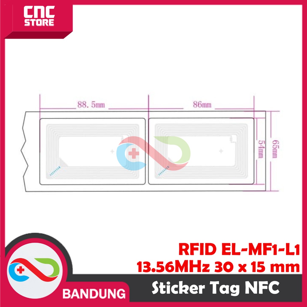 RFID EL-MF1-L2  13.56 MHz 1K CR80 Label Sticker Tag NFC RC522 Stiker 86 x 54 mm