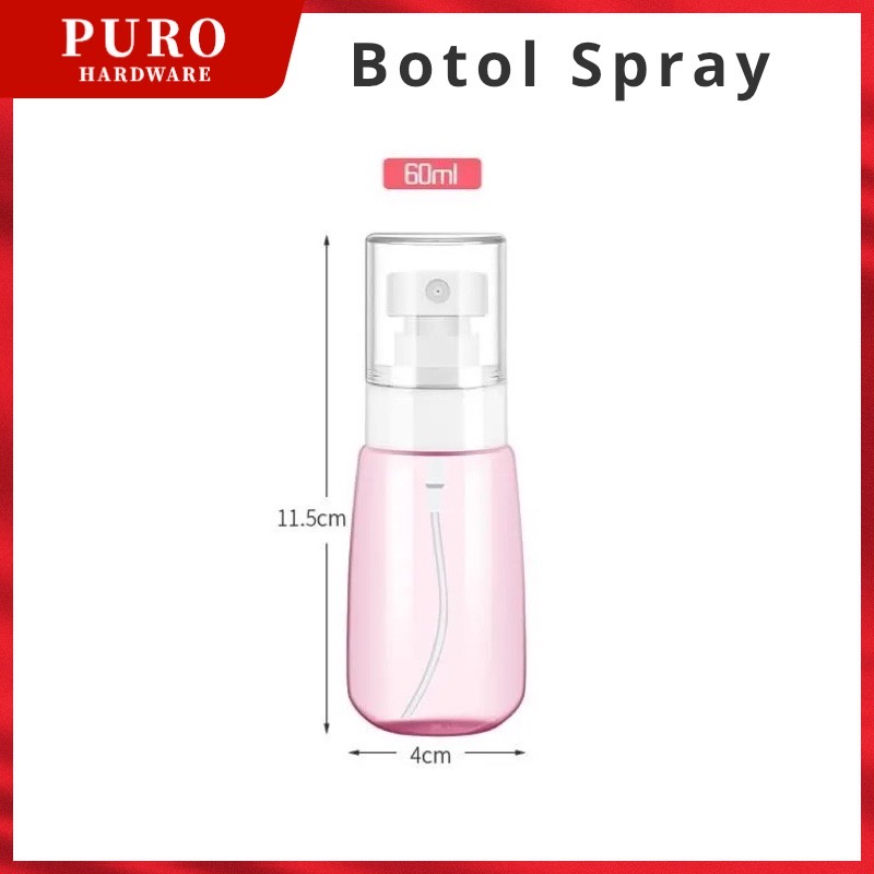 Botol Spray 60ml Botol Mist Spray Treatment / Superfine Mist Botol Spray Penyemprot Kabut Spray Bottle Mist Sprayer Transparent PETG Plastik 60ml