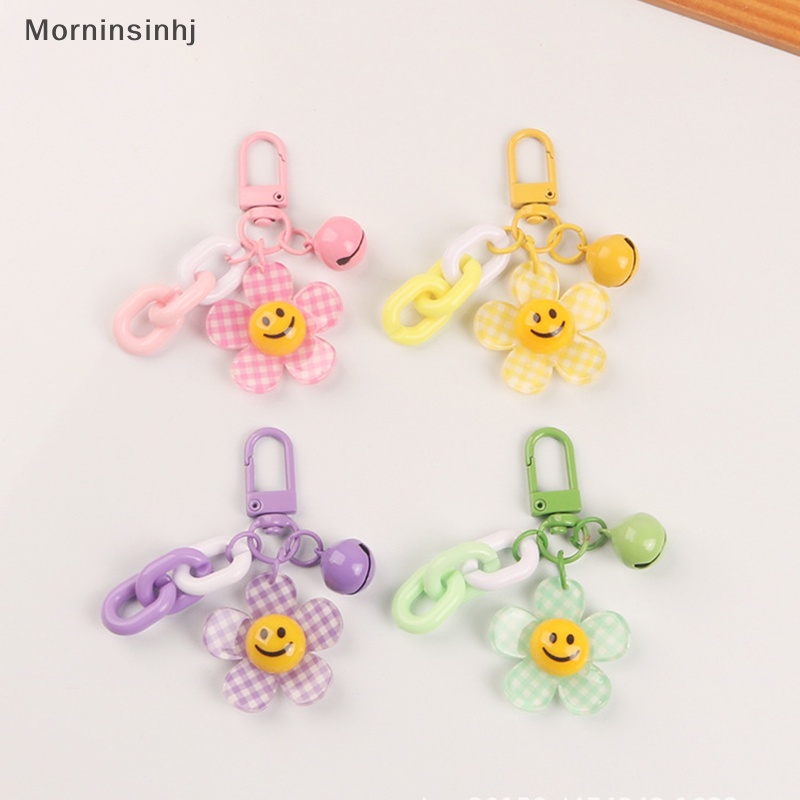 Mornin Lucu Smiley Face Bunga Bunga Matahari Warna Kisi Gantungan Kunci Dengan Bell Ransel Key Pendant Keyrings Aksesoris Kawaii Key Ring Mainan Pesona Hadiah Ornamen id