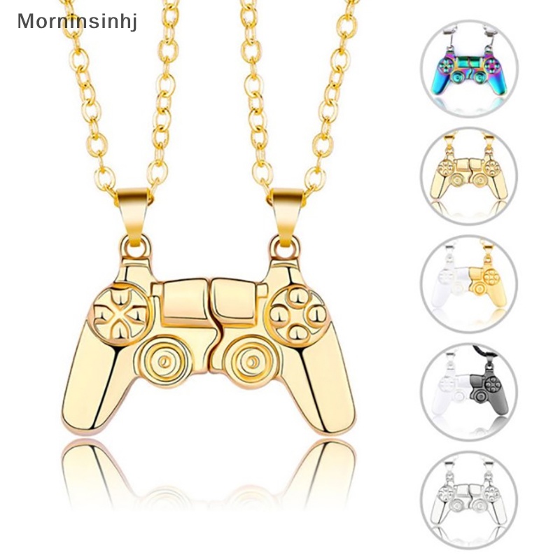Mornin Kalung Pasangan Controller Game Magnetik Dengan Warna Emas/Silver PS4 Konsol Game Liontin Kalung Valene Day Jewelry Gift id