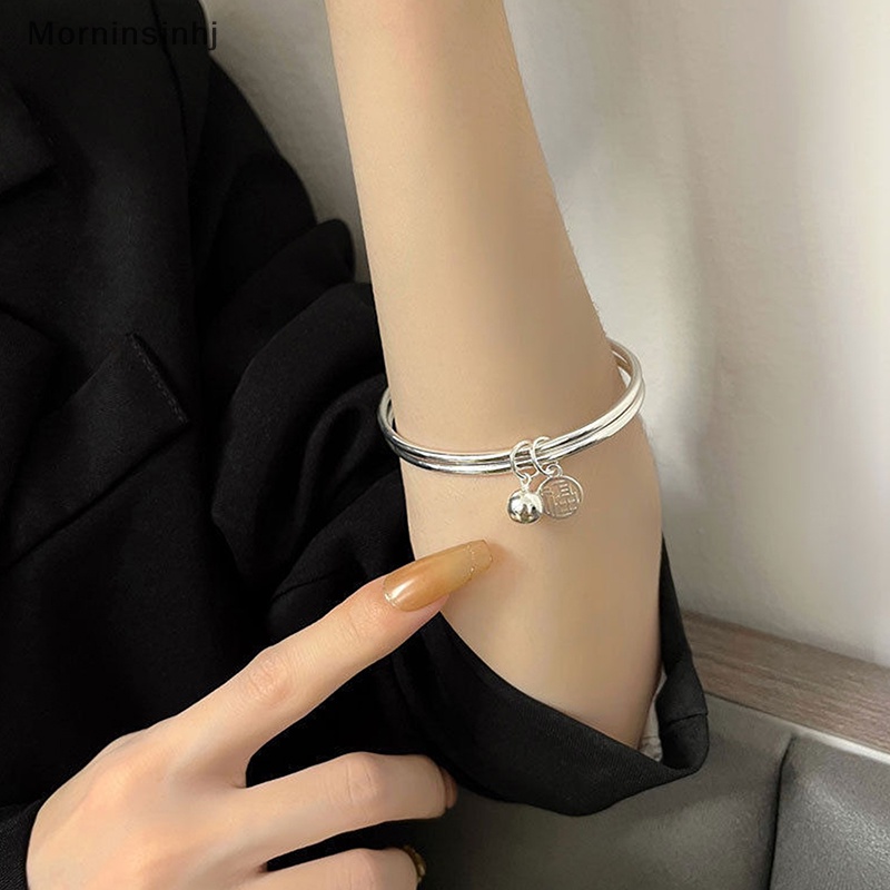 Mornin Fashion Fu Karakter Gelang Cincin Ganda Dengan Bell Ins Gaya Good Luck Gaya Korea Bangle Untuk Wanita Gadis Pesona Perhiasan Hadiah id