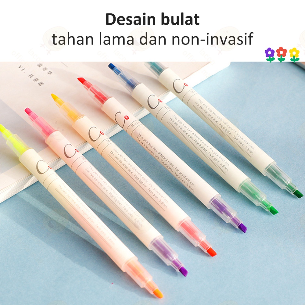 Poney Set highlighter pen Stabilo warna warni Stabilo 6 sampai 12 warna Stabilo panjang