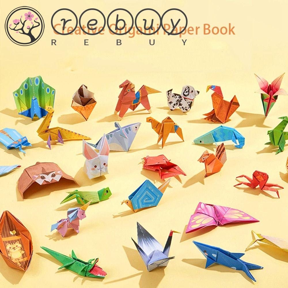 REBUY Rebuy Origami Paper Book Game Edukasi Siswa Keluarga Anak Handmade Tk Mainan Lipat Motif Hewan Puzzle 3D