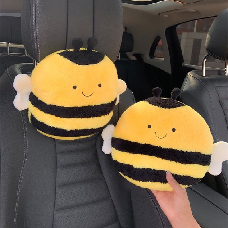 Car cartoon little bee headrest, Pelindung Bahu Lebah Kecil Mobil Yang Lucu