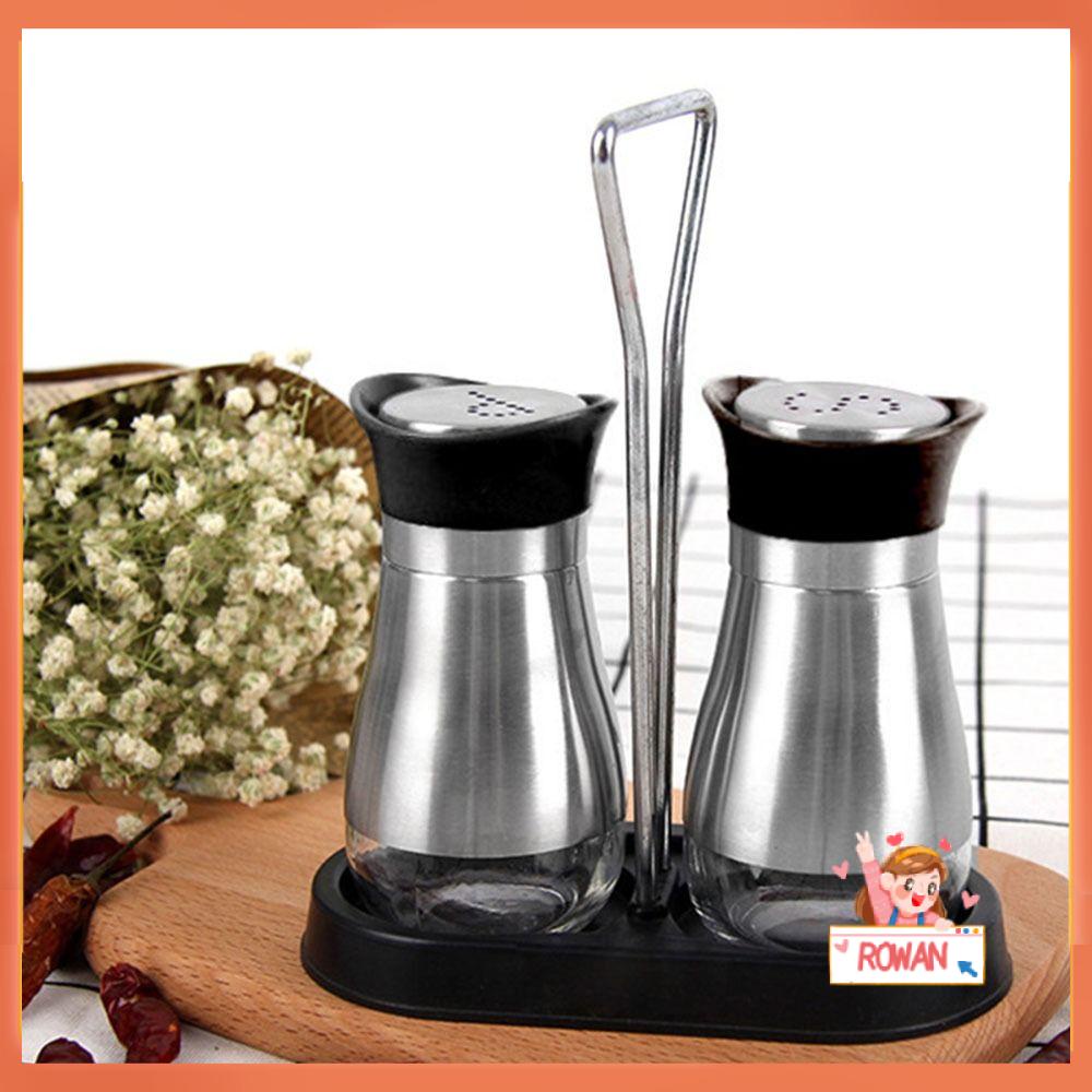 R-FLOWER Seasoning Tank Storage Seal up Stainless Steel Shaker Kaca Panci Garam