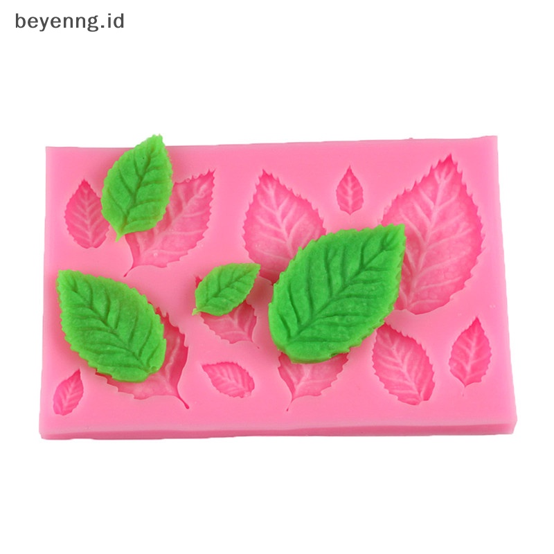 Beyen Cetakan Silikon Bentuk Daun Leaves Dekorasi Kue Fondant Cookies Moulds Alat Baking ID