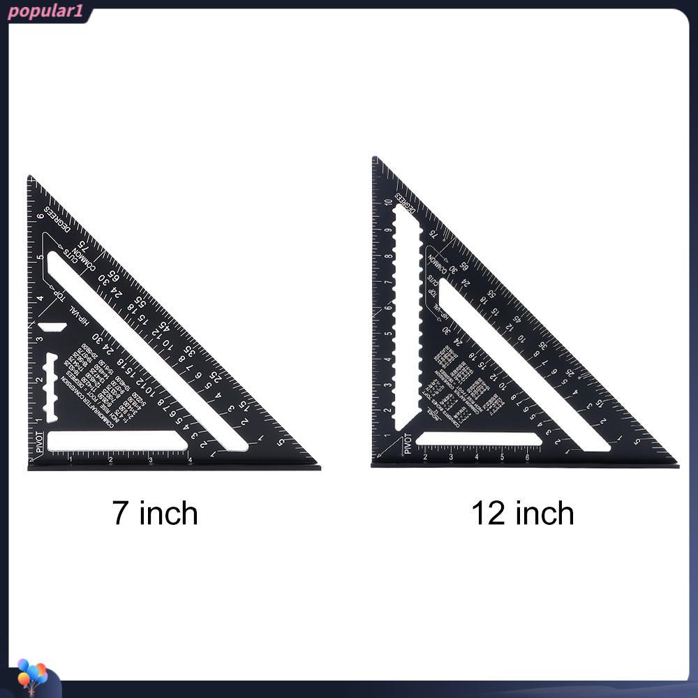POPULAR Populer Speed Square Busur Derajat Tahan Lama Woodworking Alat Aluminium Alloy Carpenter Framing Measurement