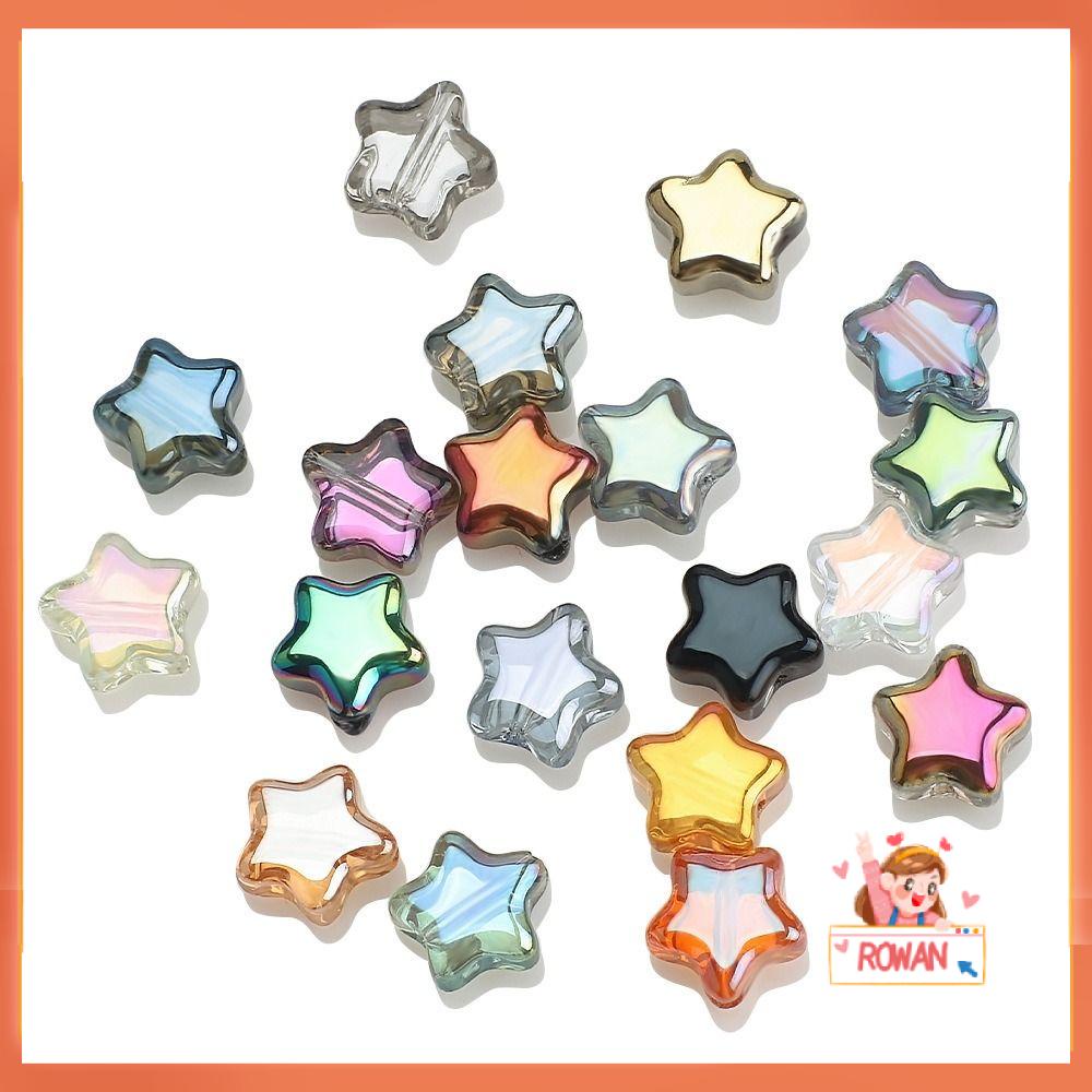 R-FLOWER 200pcs Manik-Manik Spacer Warna-Warni Kalung Gelang Anting 8mm Bentuk Bintang