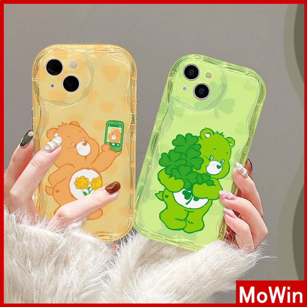 Case iPhone 14 Pro Max iPhone Case 3D Tepi Melengkung Gelombang Bening Case TPU Airbag Tahan Guncangan Kamera Case Beruang Lucu Kompatibel dengan iPhone 13 Pro Max 12 Pro Max 11 xr xs 7Plus 8Plus