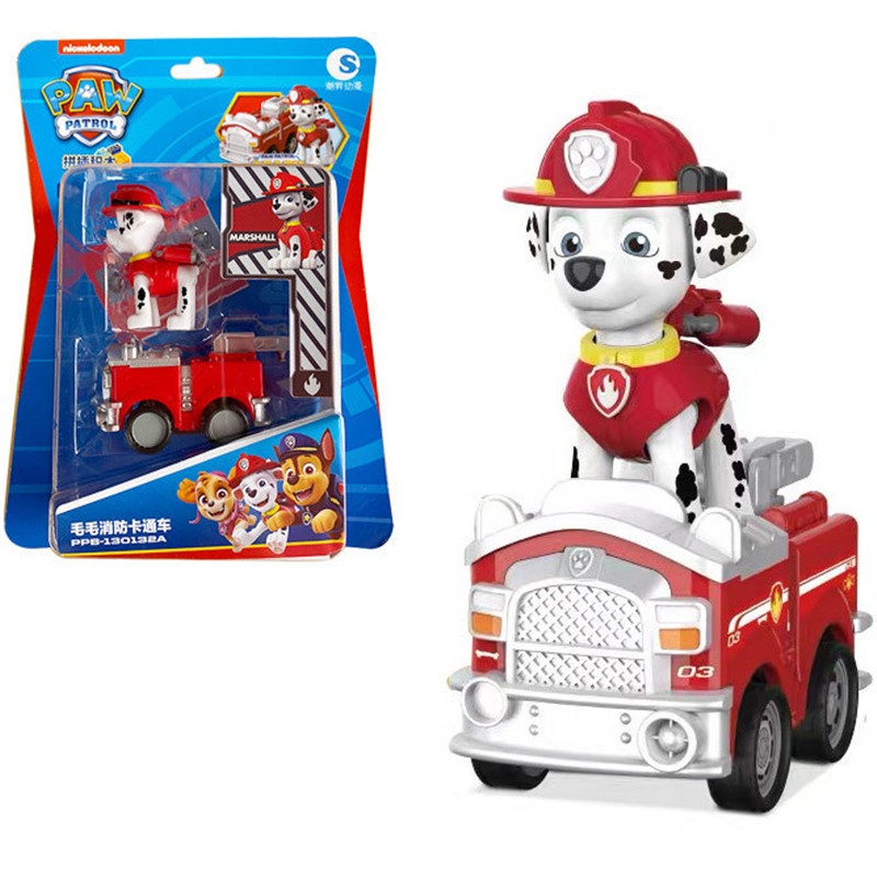 &lt; Tersedia &gt; Kartun Paw Patrol Rebound Kendaraan Mainan Set Karakter Ryder Skye Marshall Chase Rescue Mobil PVC Action Figure Anak