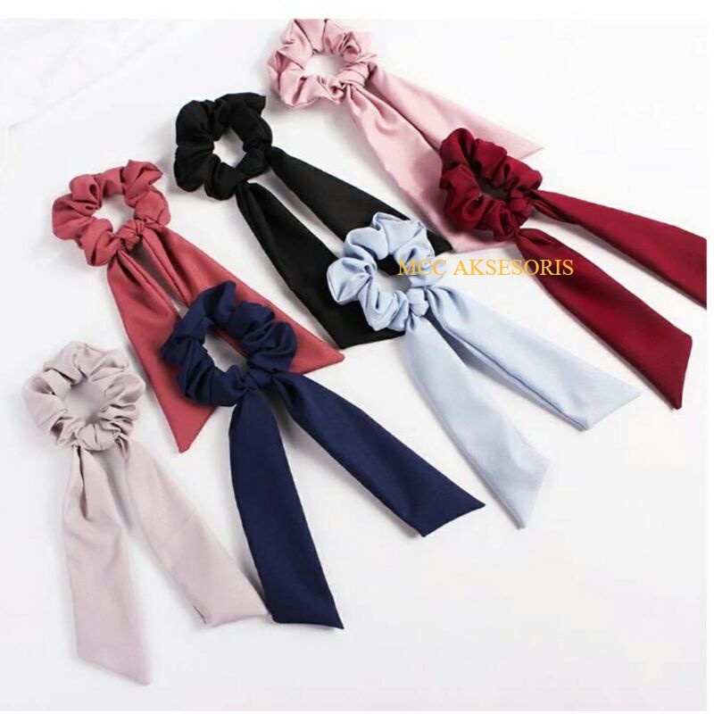 SCRUNCHIE SATIN SILK/ SCRUNCHIE IMPORT/ SCRUNCHIE LUCU/ IKAT RAMBUT SATIN IMPORT/IKAT RAMBUT KELINCI/ IKAT RAMBUT