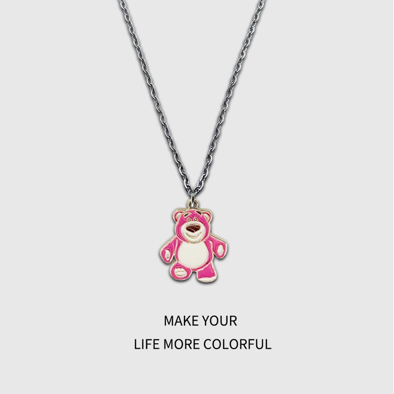 Ins Childlike Astronot Crayon Shin-Chan Alloy Kalung Anak Laki-Laki Menyenangkan Kartun Liontin Siswa Perempuan All-Match S