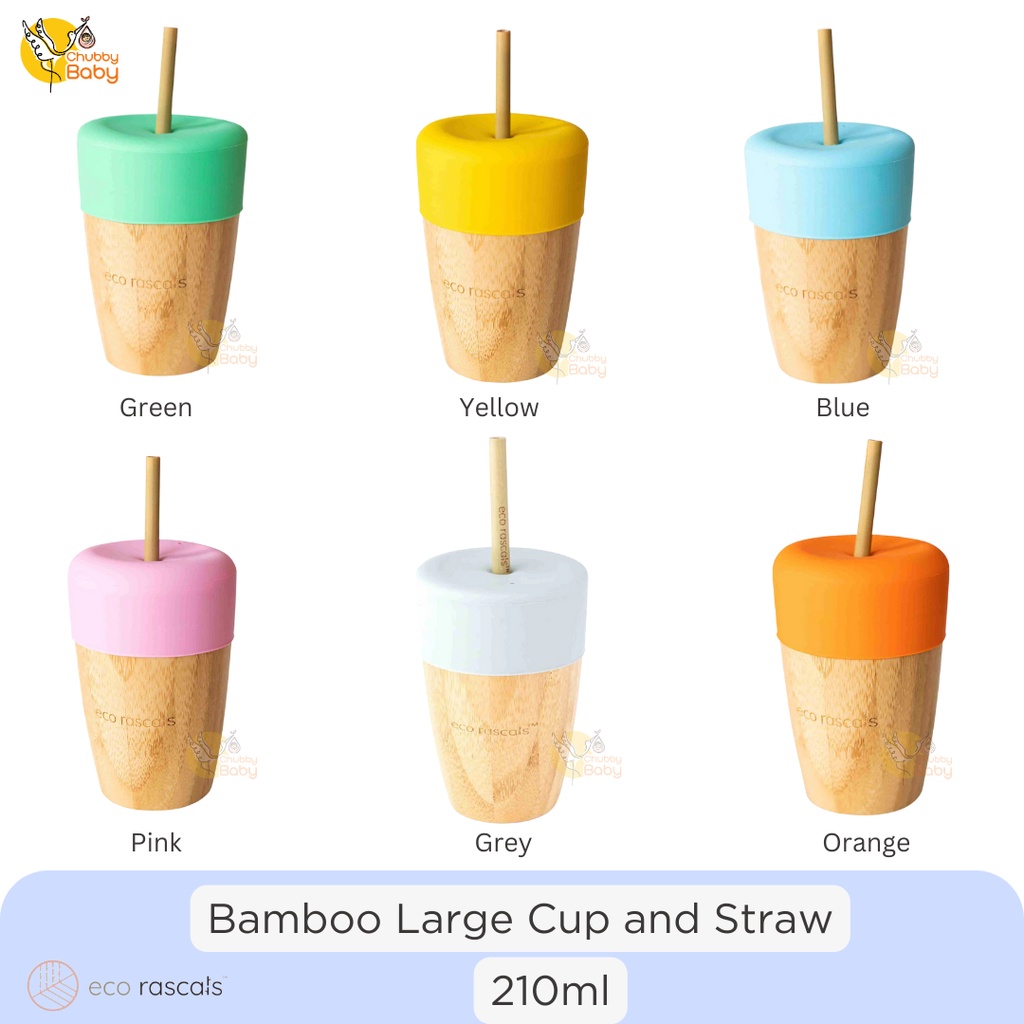 Eco Rascals Bamboo Large Cup and Straw | Gelas Minum