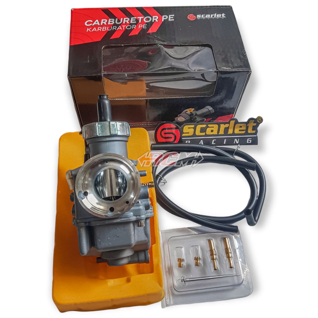 KARBURATOR CARBU KARBU CARBURETOR PE 26 PE26 PE28 PE 28 SILVER REAMER DISPORT POWER JET POWERJET LEMER ANTI GORES PLUS BONUS PILOT MAIN JET JARUM SKEP ORI ORIGINAL SCARLET RACING ASLI