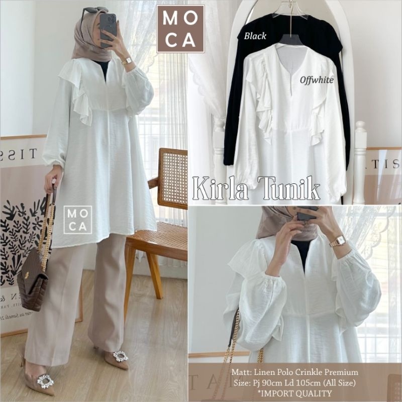 KIRLA TUNIK ORI MOCA | Ld105 Linen Polo Crinkle Premium