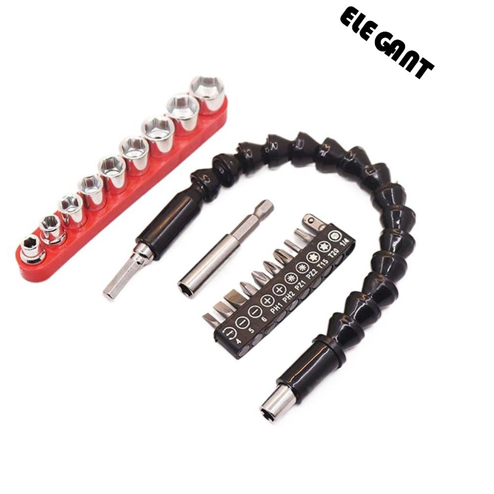 【 ELEGANT 】 Kepala Obeng Set Cross Hexagonal Bit Holder Batang Sleeve Socket Flexible Shaft