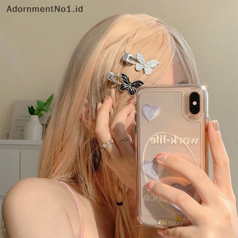 [AdornmentNo1] Fashion Y2K Metal kupu jepit rambut manis keren Hair Clip Duckbill Clip aksesoris rambut