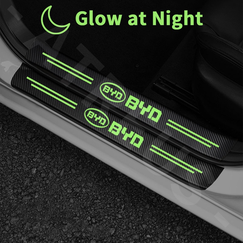 Luminous Stiker Pelindung Pintu Mobil BYD Anti Gores Threshold Strips Mobil Stiker Untuk BYD Atto 3 Yuan plus Atto 4 Seal Han EV Dolphin Tang Qin E3 E2 S1