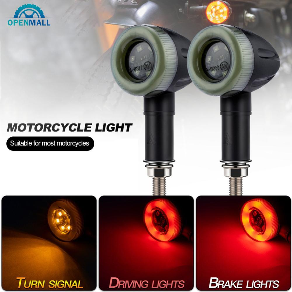 Openmall 1PC Lampu Sein Sepeda Motor Mengalir Lampu Sein LED Sein Indikator Peringatan Blinker Amber Light C8E6