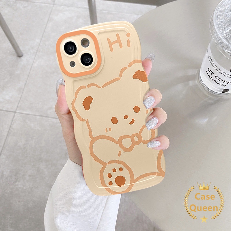 Case Tepi Bergelombang Motif Beruang Kelinci Kartun Lucu Untuk Realme C53 C55 C30 C25 C33 C25Y C12 C15 C25s C35 C20 C21Y C11 C3 C20A 5i 5S 6i 5 9i 20 30A Lembut Pasangan Cover