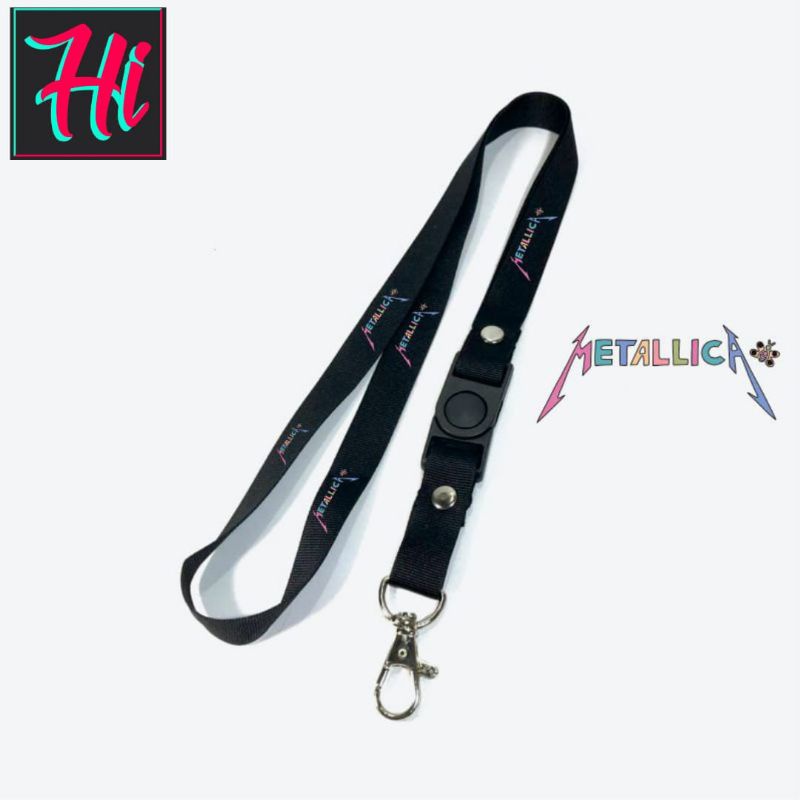 

lanyard METALLICA WARNA WARNI tali lanyard BAND METAL gantungan kunci name tag id card kartu nama / tali lanyard gantungan leher fullprint
