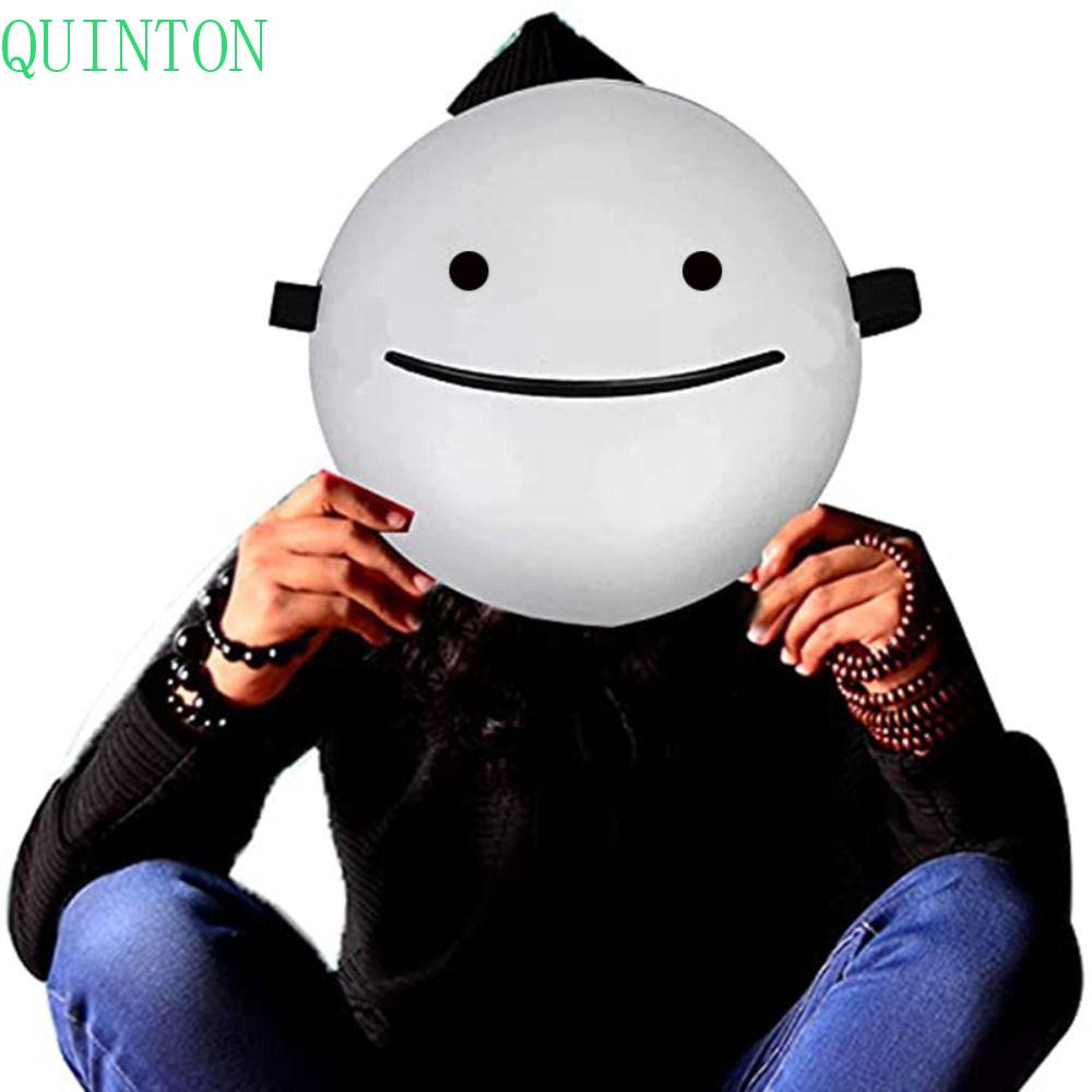 QUINTON Masker Smile Dreams Props Aksesoris Kartun Dream My World Cosplay Mask Masker Anime Pria Wanita Helm Putih Cosplay Mask