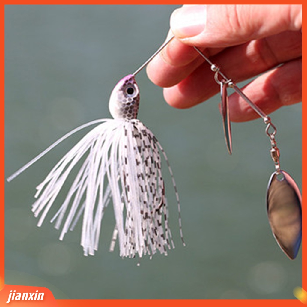 (In Stock) Fishing Jig Double Willow Blade Metal Menarik Mudah Dibawa Memikat Spinner Umpan Untuk Bass