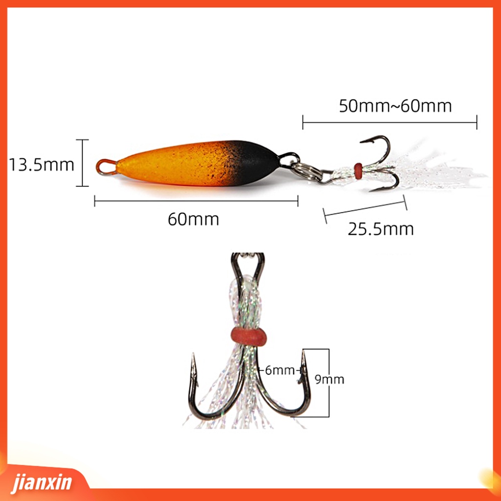(In Stock) 5pcs /Set Umpan Pancing Tajam Kait Stainless Tahan Aus Mengambang Bulu Imitasi Tenggelam Memancing Warna Acak Treble Hook Keras Memancing Umpan Tackle Aksesoris