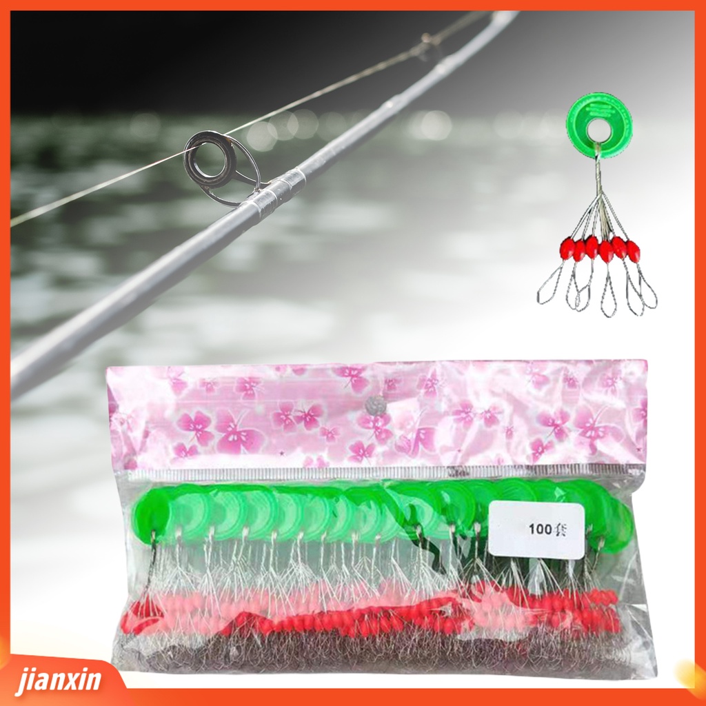 (In Stock) 100grup Oval Konsentrisitas Tinggi Merah Karet Memancing Space Beans Sea Carp Fly Fishing Floating Stoppers Untuk Angling