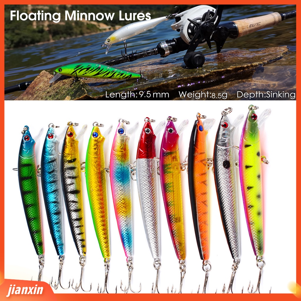 (In Stock) 9.5cm /8.5g Umpan Pancing Mini Buatan 3D Mata Warna Terang Ikan Kecil Umpan Perlengkapan Memancing