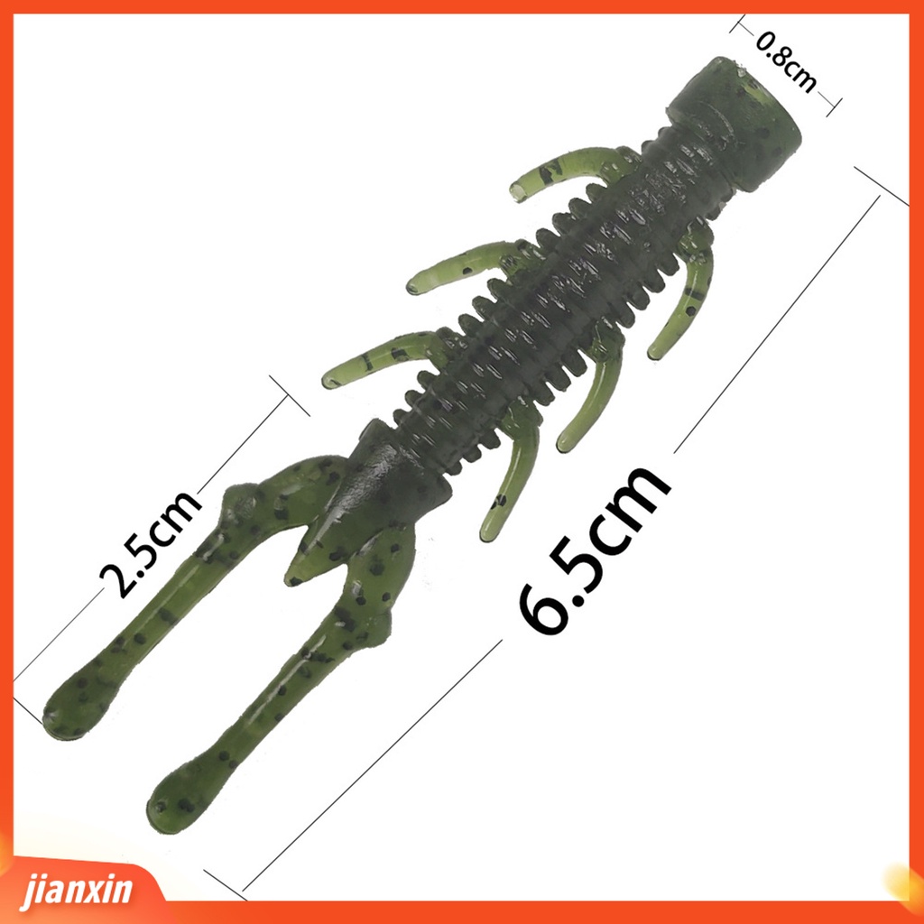 (In Stock) 10Pcs Ekor Ganda Lembut Udang Memancing Umpan Bionic Tahan Abrasi Realistis Angling Untuk Semua-Air Memancing