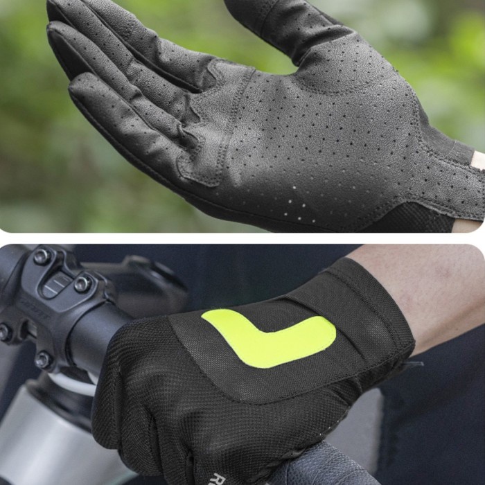Sarung Tangan Sepeda Rockbros S299 Hitam Kaos Tangan Anti Slip Sport Tactical Trail Cross Gowes Mtb Cycling Motor Pelindung Tangan Full Finger Anti UV